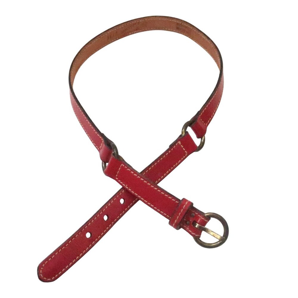 vtg CALDERON red leather belt sz 28 S